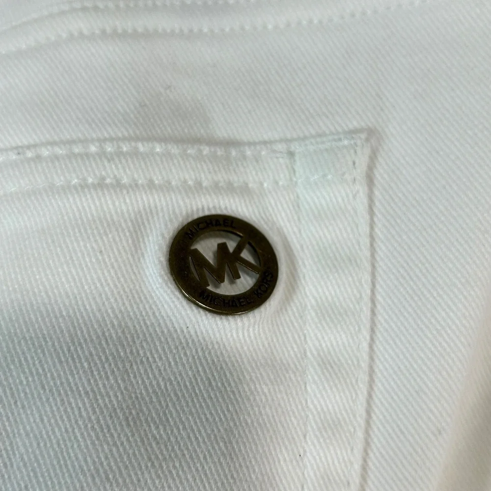 Michael Kors‎ Womens White Cropped Flare Jeans Size 14
